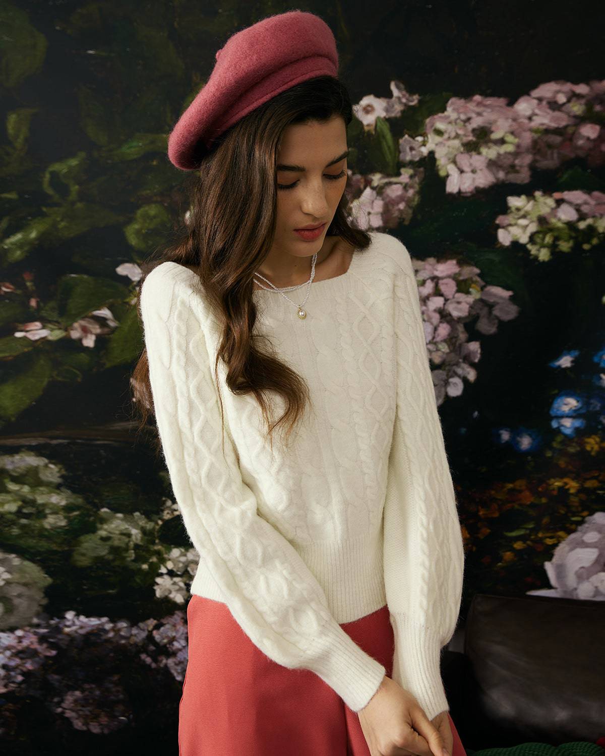 Rowena | Cable Knit Crew Neck Sweater