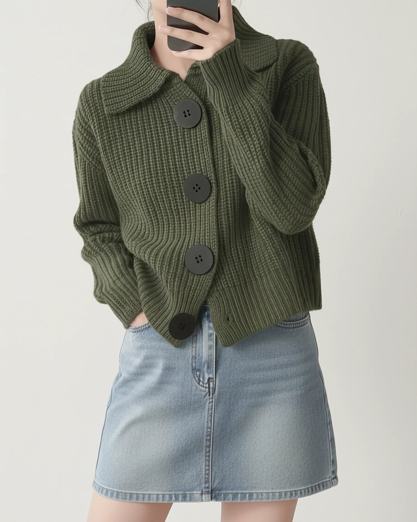 Women's Merino Wool Knit Cardigan Long Sleeve Sweater Jumper