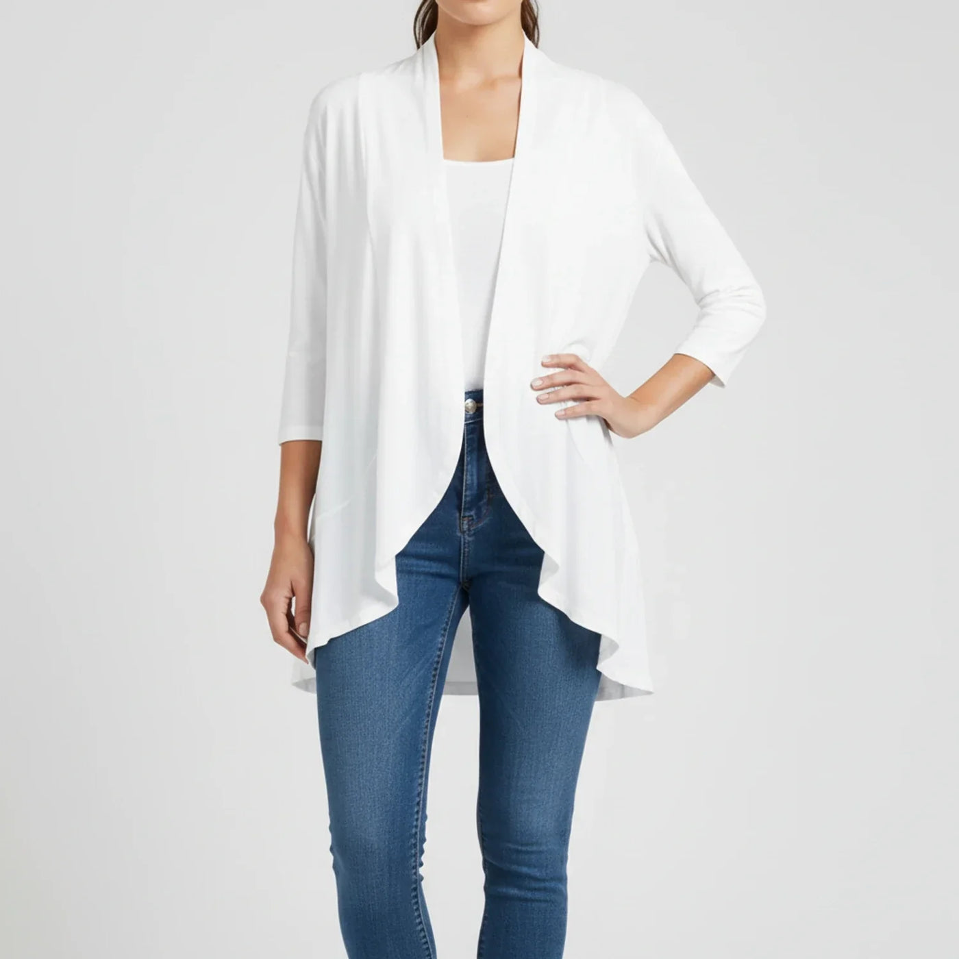 Women's Knit Blend Open Front Cardigan Drape Casual Sweater