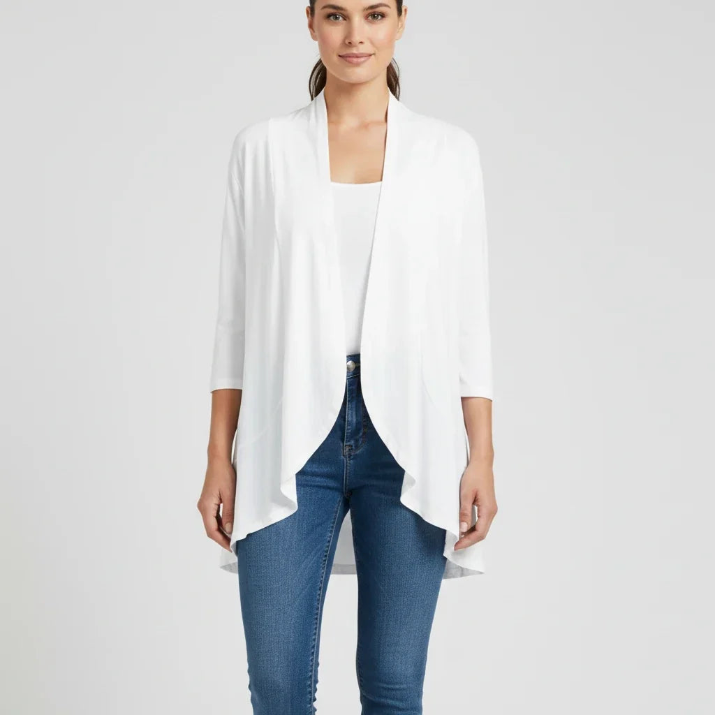 Women's Knit Blend Open Front Cardigan Drape Casual Sweater