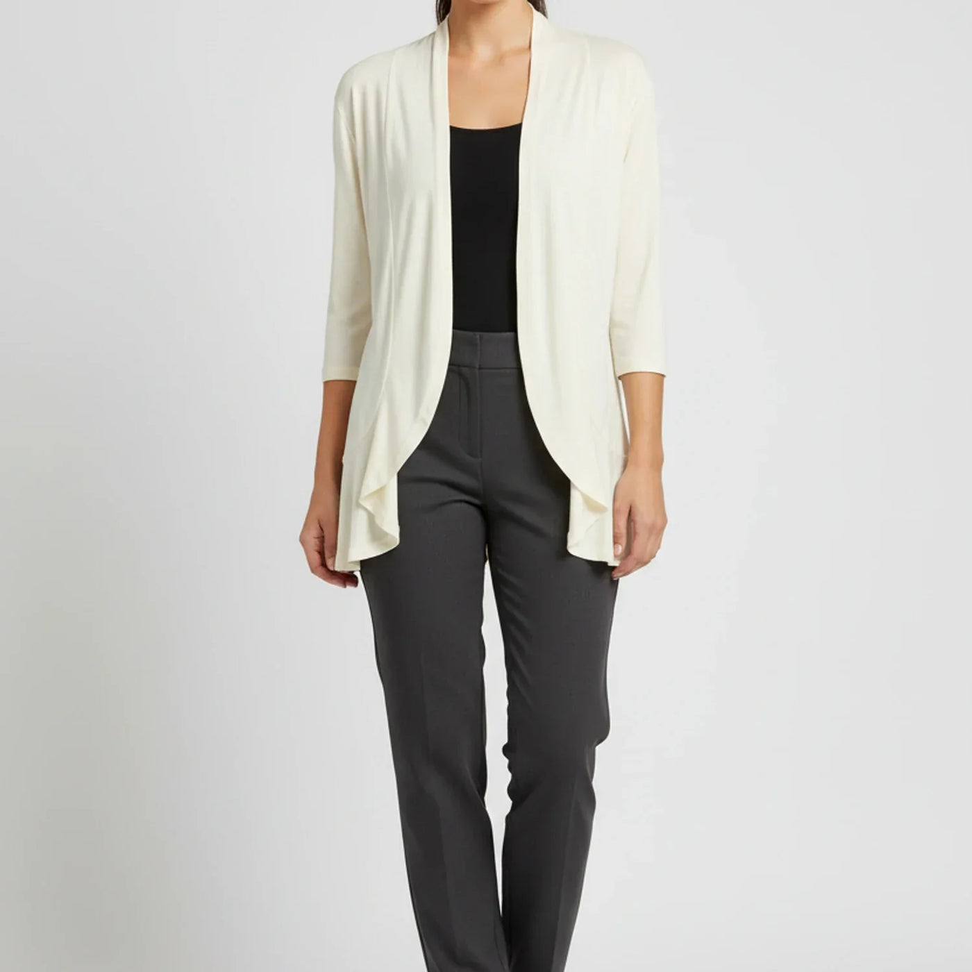 Women's Knit Blend Open Front Cardigan Drape Casual Sweater