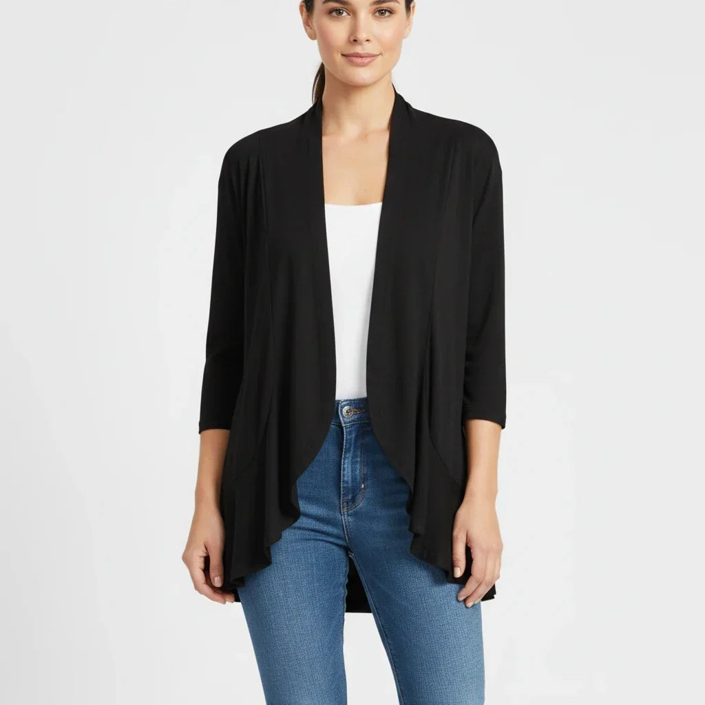 Women's Knit Blend Open Front Cardigan Drape Casual Sweater