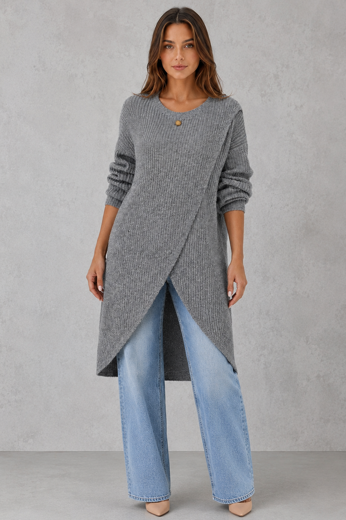 Women’s Draped Neck Knit Jumper for Casual & Everyday Wear